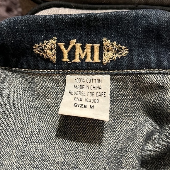 YMI SIZE MEDIUM CROPPED JEAN DISTRESSED JEAN JACKET.  SUPER CUTE - Picture 5 of 5
